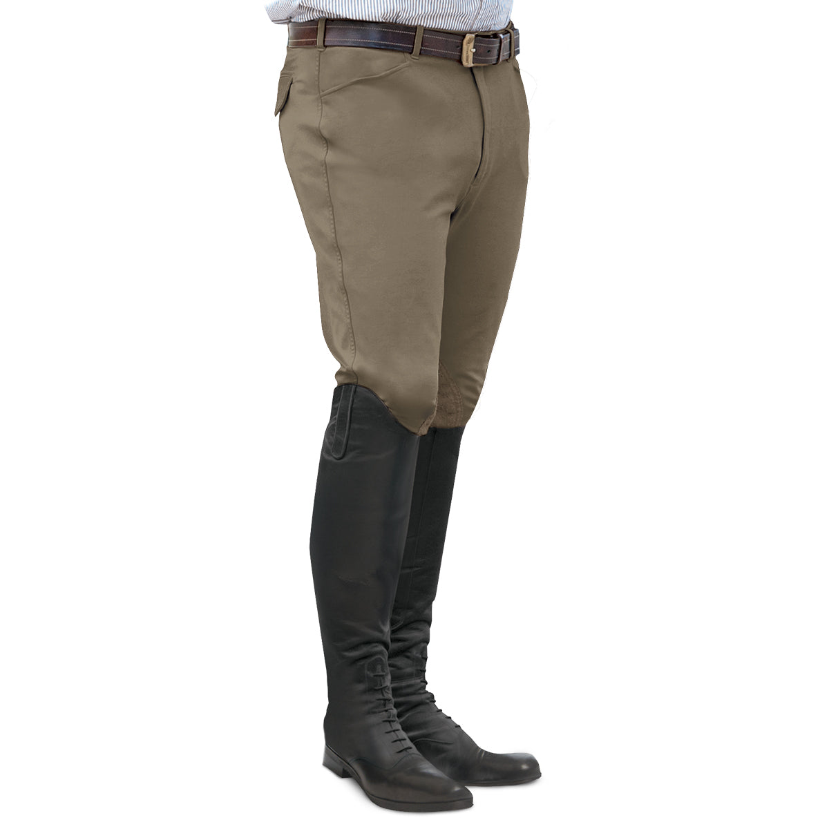 Ovation EuroWeave™ Front Zip 4-Pocket Knee Patch Breeches - Men's