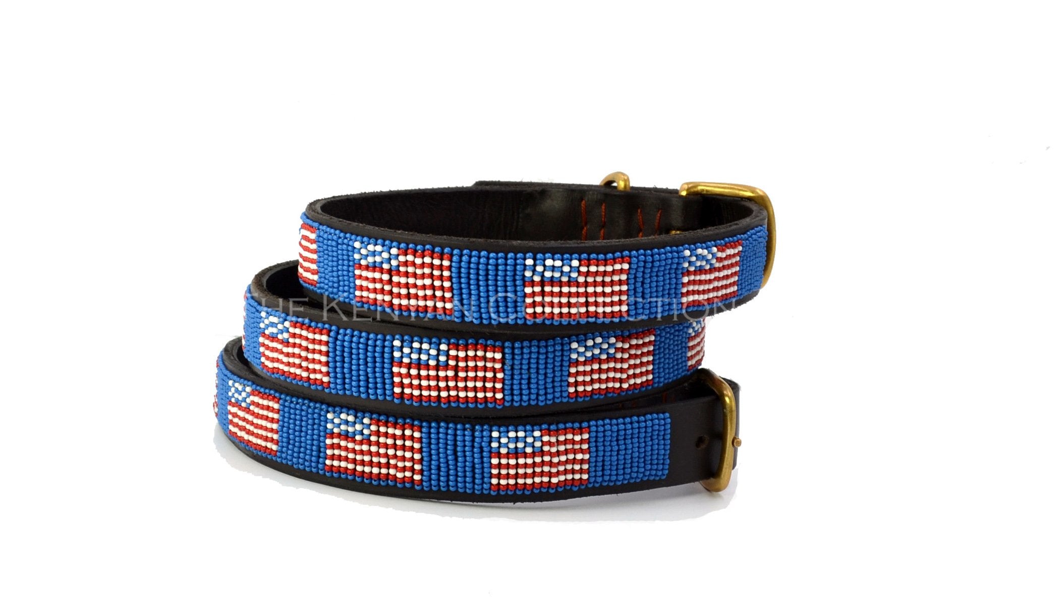 American Flag Beaded Dog Collar