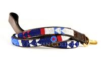 "Red White Blue" Beaded Dog Lead